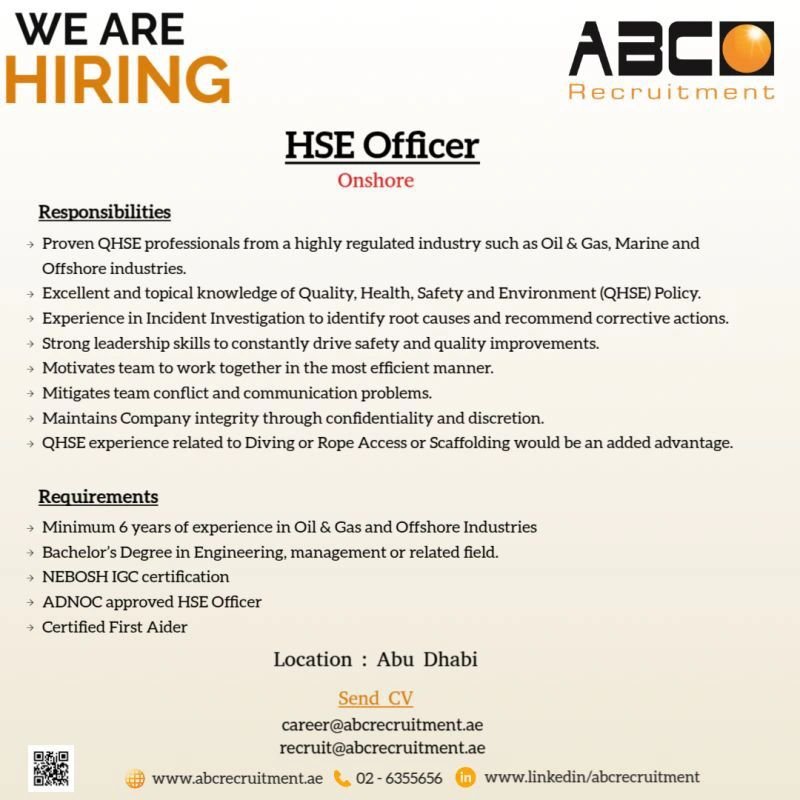 Hse Officer ISS Hse Officer